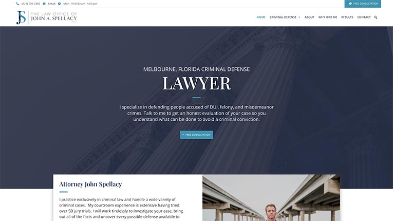 Florida Law Firm Website Design Example: John Spellacy Law