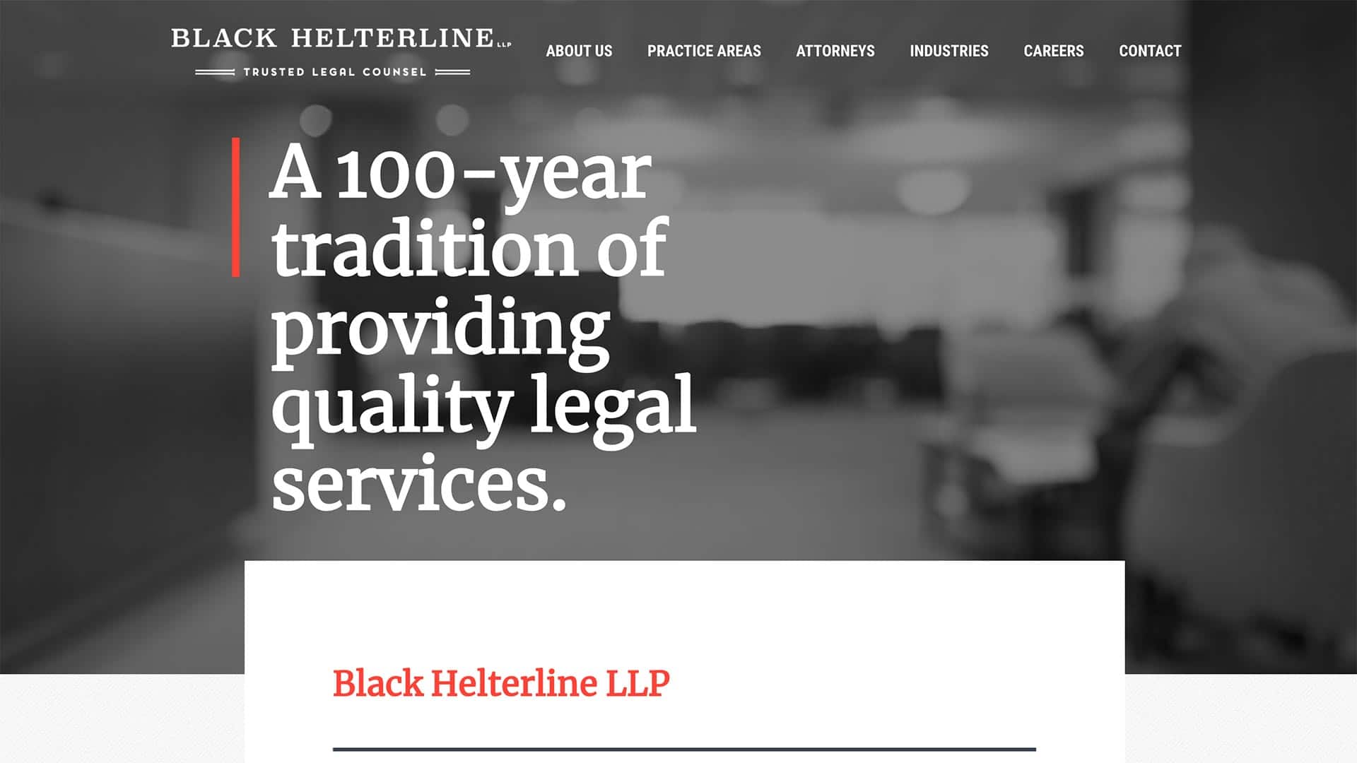 Screenshot of Black Helterline Website