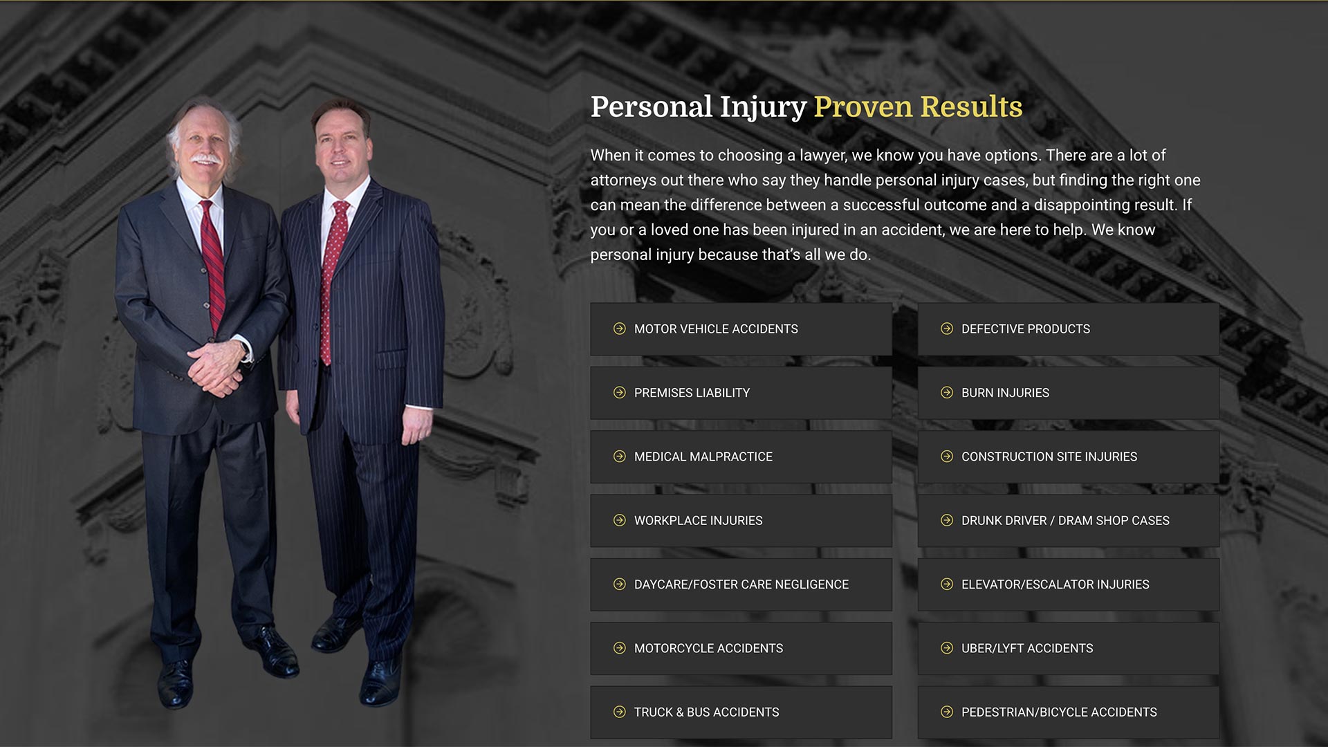 Screenshot of Gelinas Law Offices Website