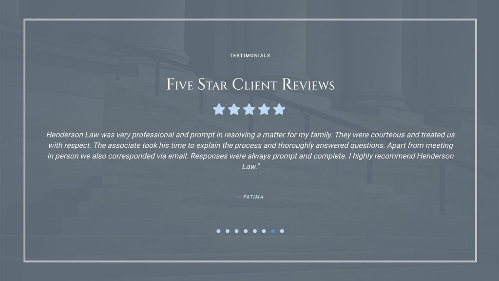Henderson Law law firm website, site design view 3, designed by Dan Gilroy Design