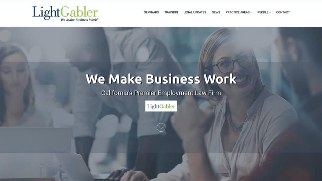 LightGabler LLP law firm website, homepage above the fold, designed by Dan Gilroy Design
