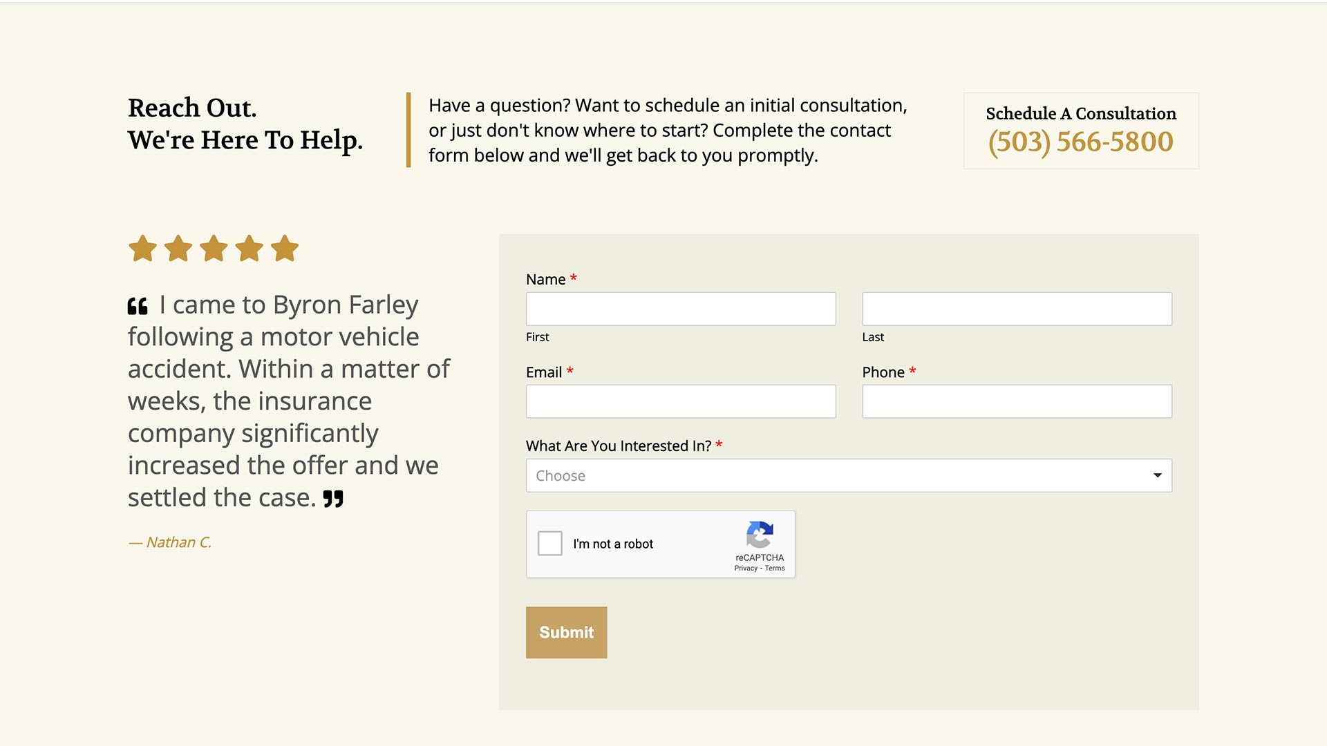 Screenshot of Martinis & Farley Website