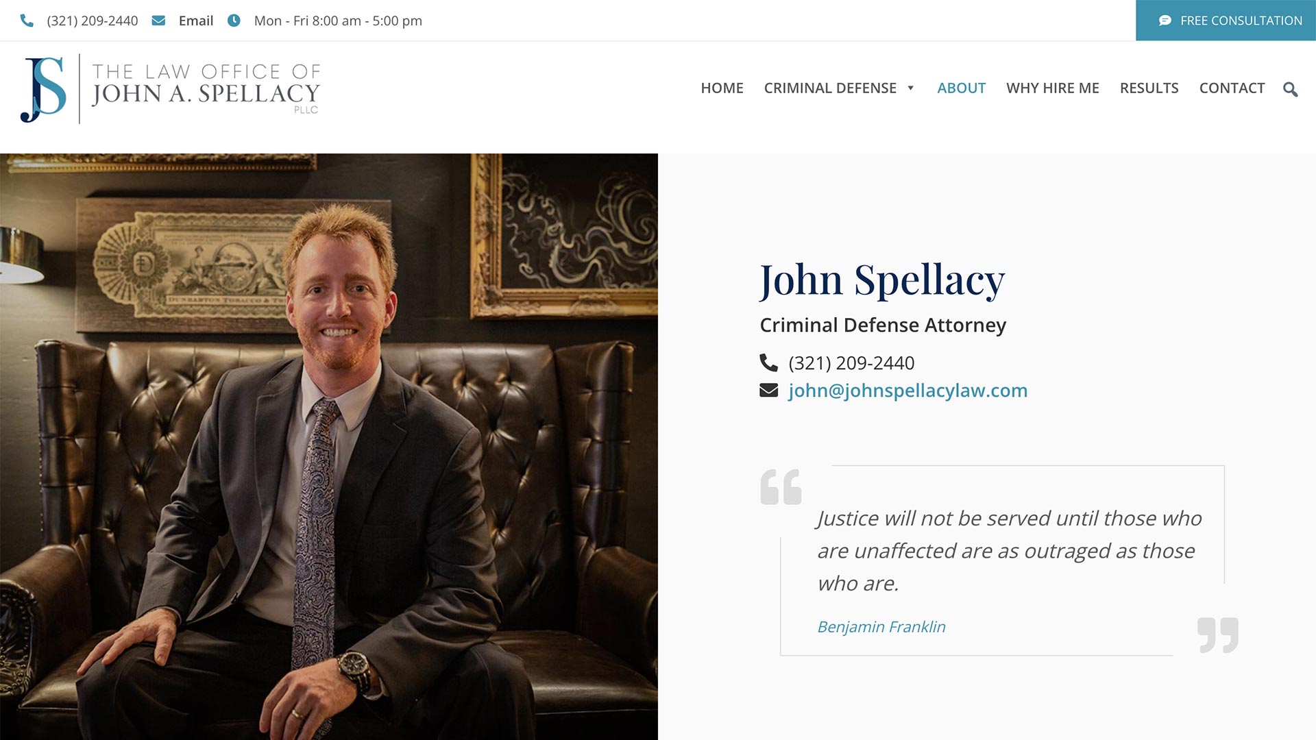 Screenshot of John Spellacy Website