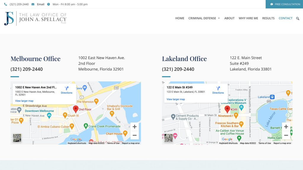 John Spellacy Law law firm website, site design view 4, designed by Dan Gilroy Design
