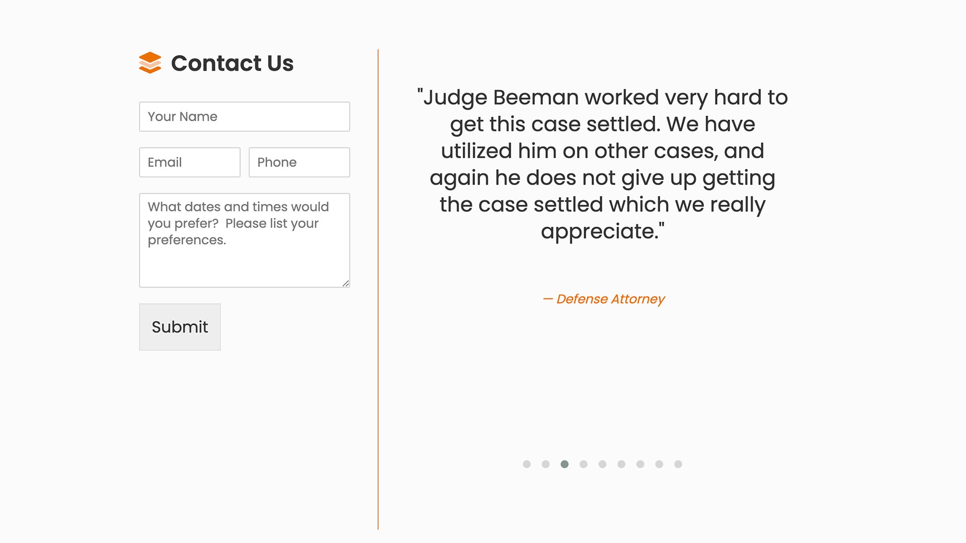 Screenshot of Beeman Mediation Website