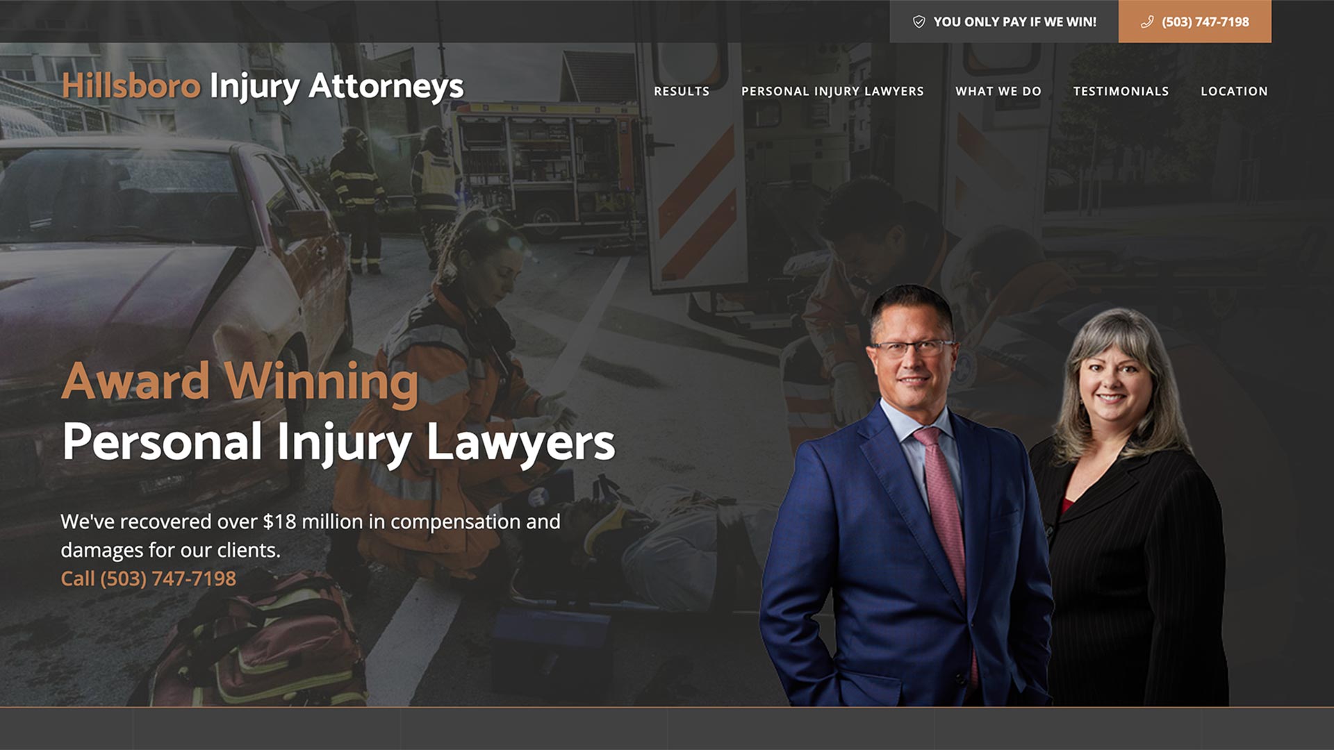 Law Firm Landing Page Example: Hillsboro Injury Attorneys Website