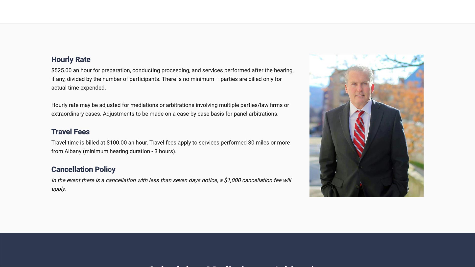 Screenshot of McCarthy ADR Website