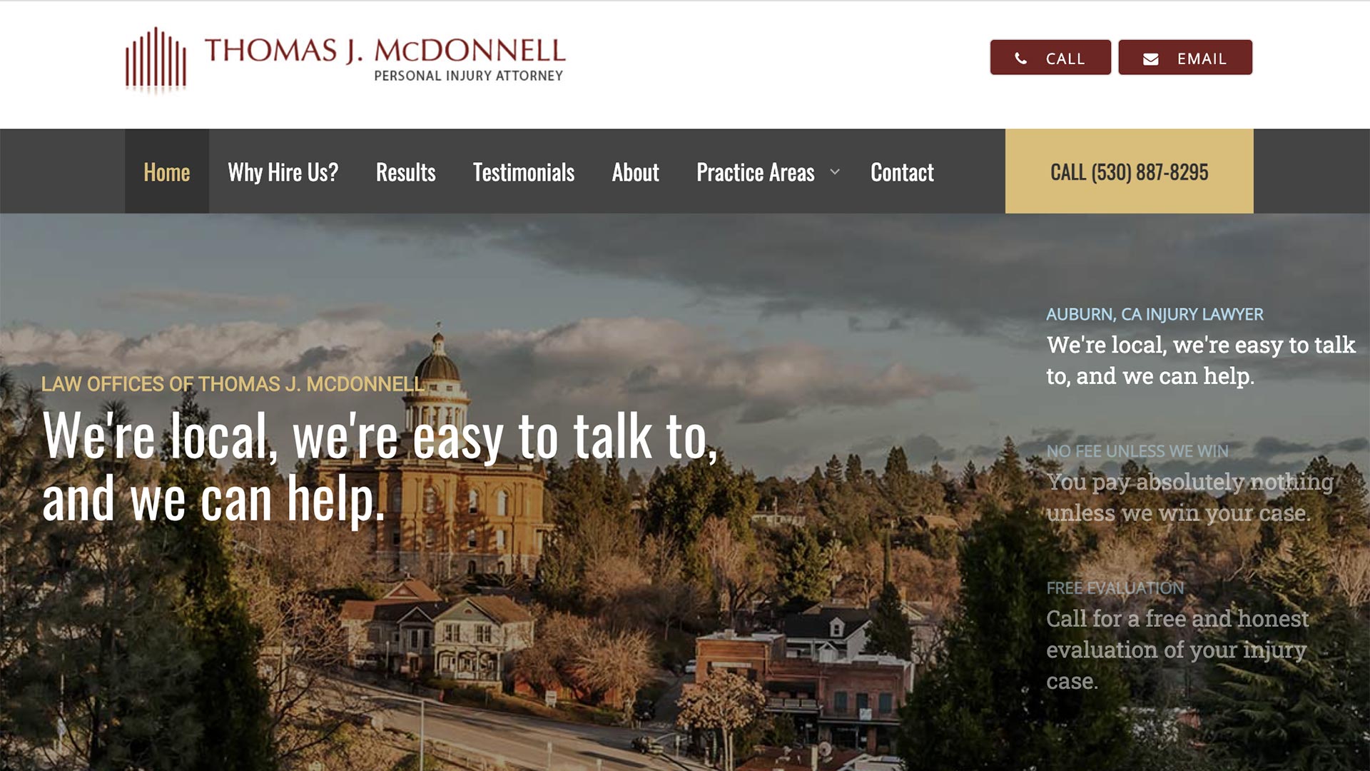 Personal Injury Website Example: Thomas J. McDonnell
