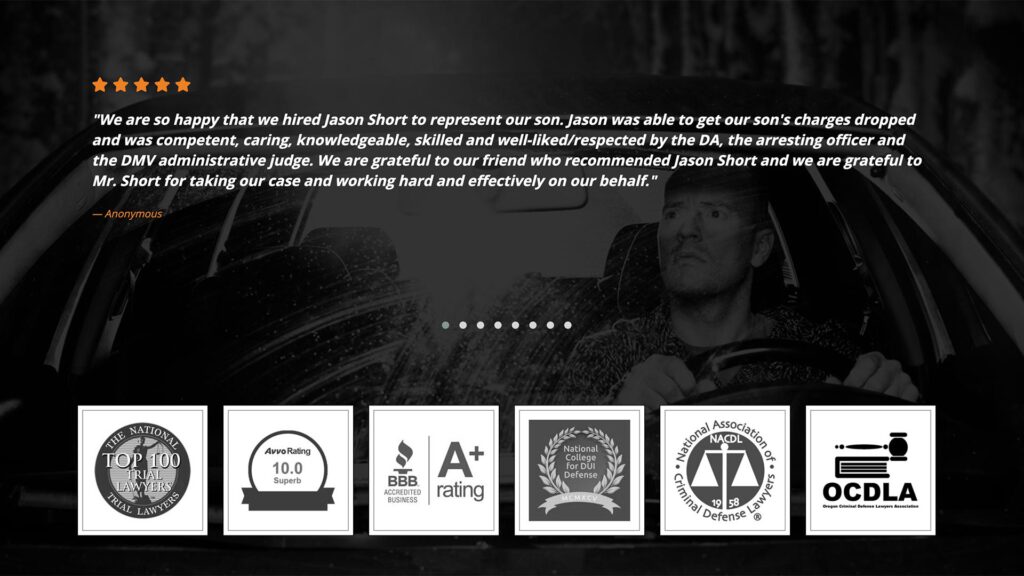 Medford DUI Attorneys law firm website, site design view 3, designed by Dan Gilroy Design