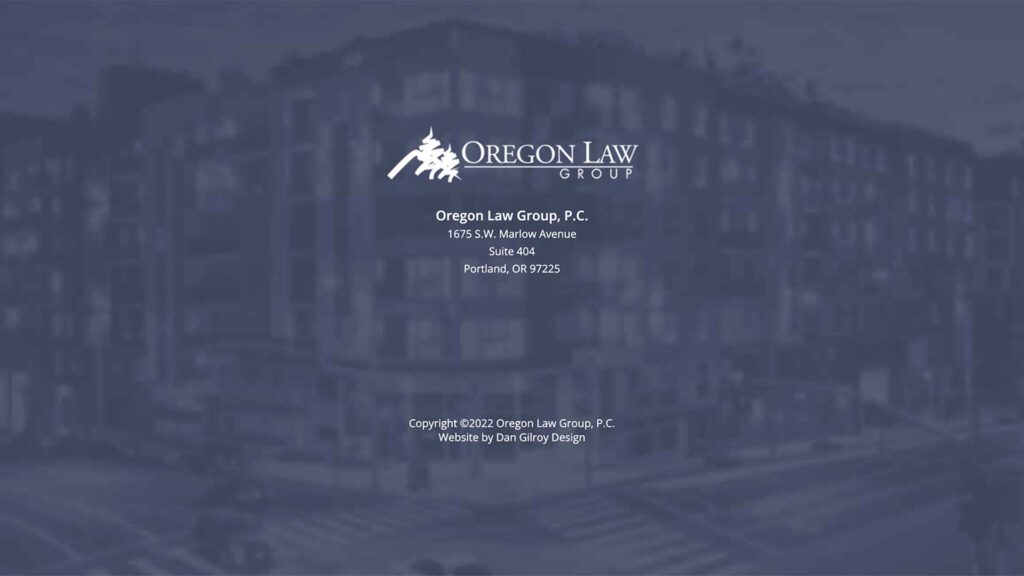 Oregon Law Group law firm website, site design view 4, designed by Dan Gilroy Design