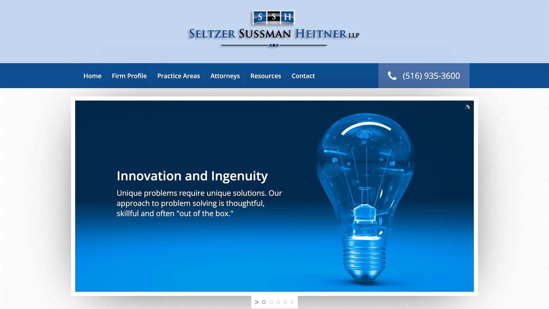 Screenshot of Seltzer Sussman website