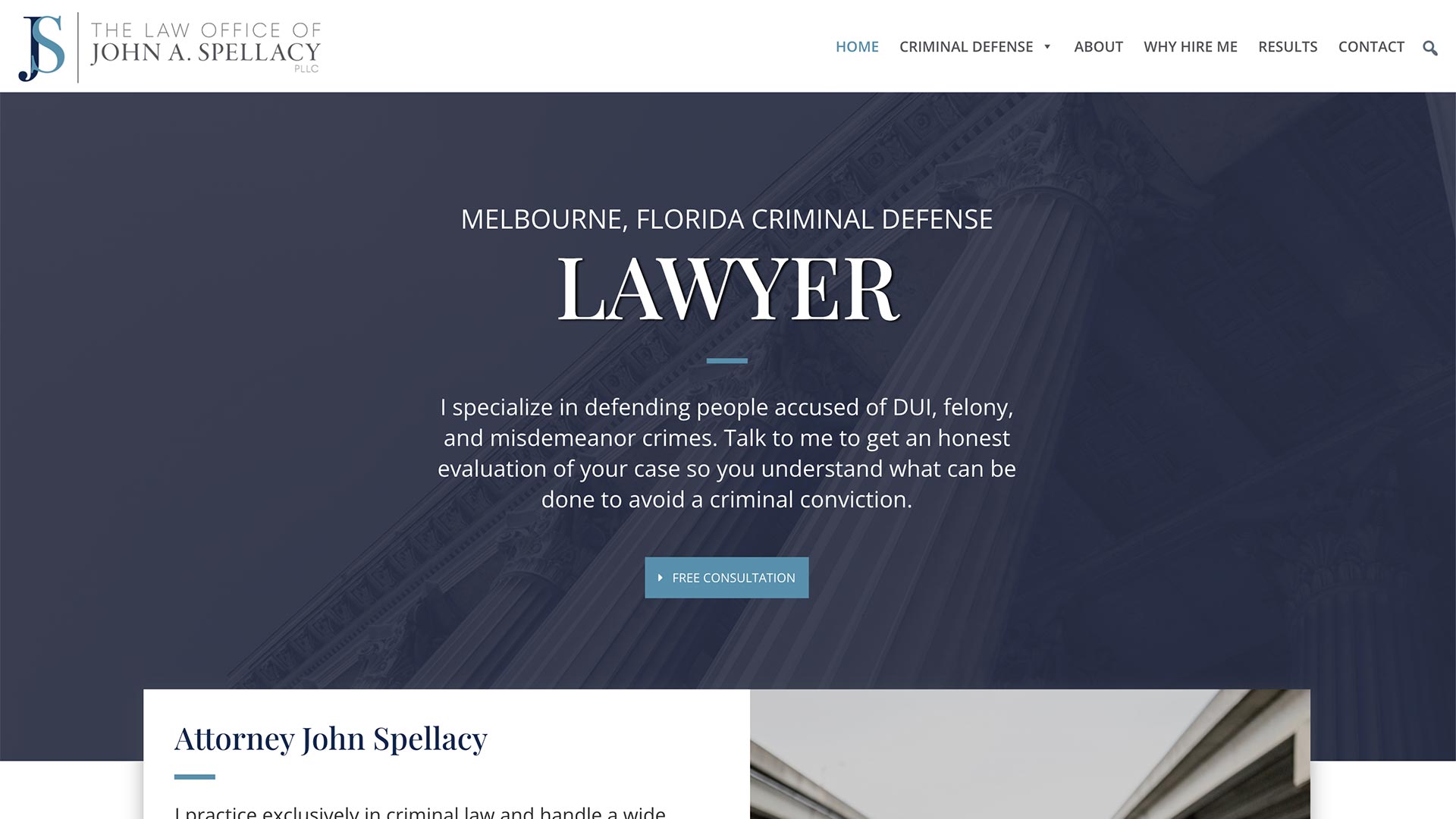 Screenshot of John Spellacy website