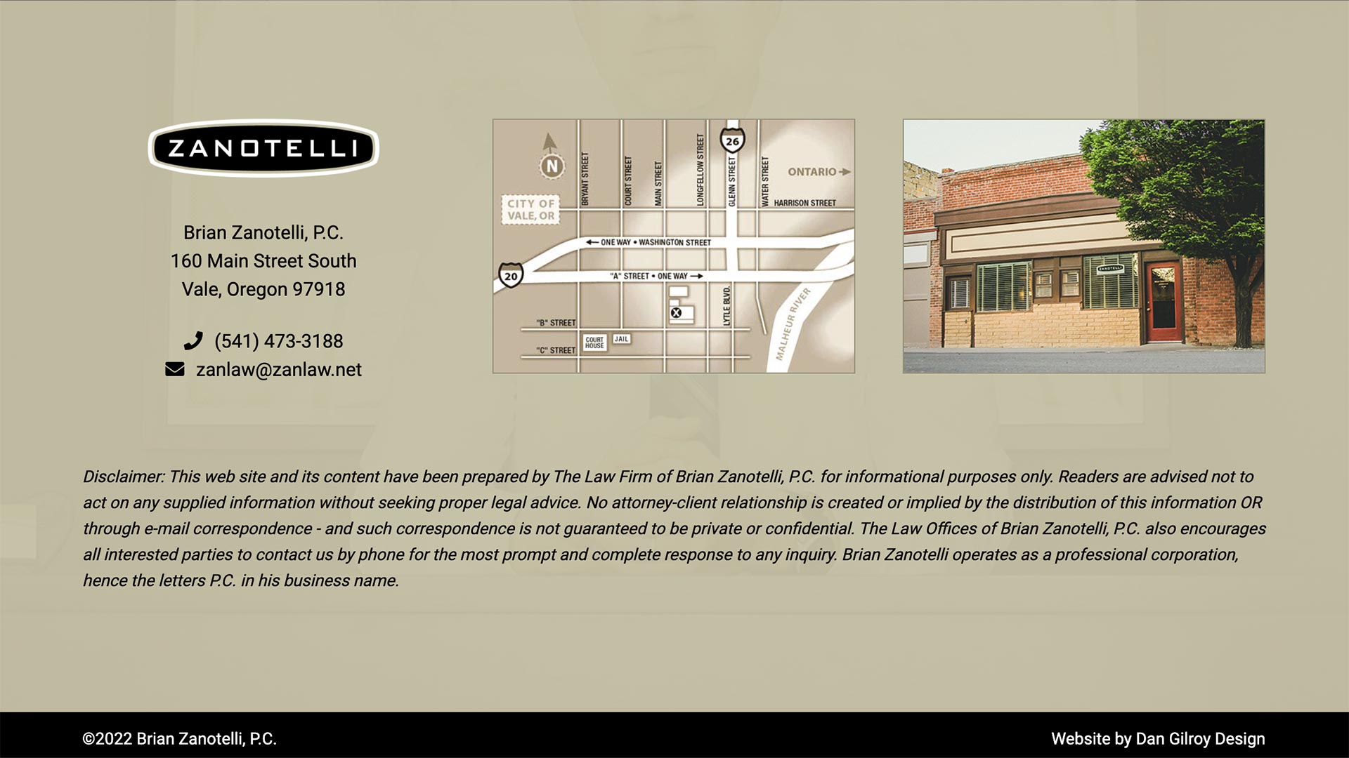 Screenshot of Brian Zanotelli Website