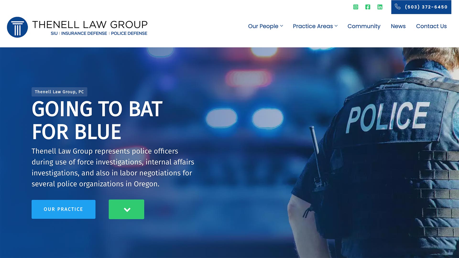 Screenshot of Thenell Law Group website