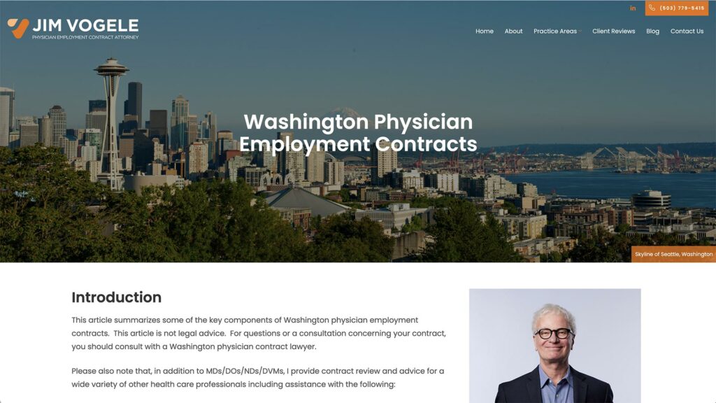 Jim Vogele law firm website, site design view 3, designed by Dan Gilroy Design
