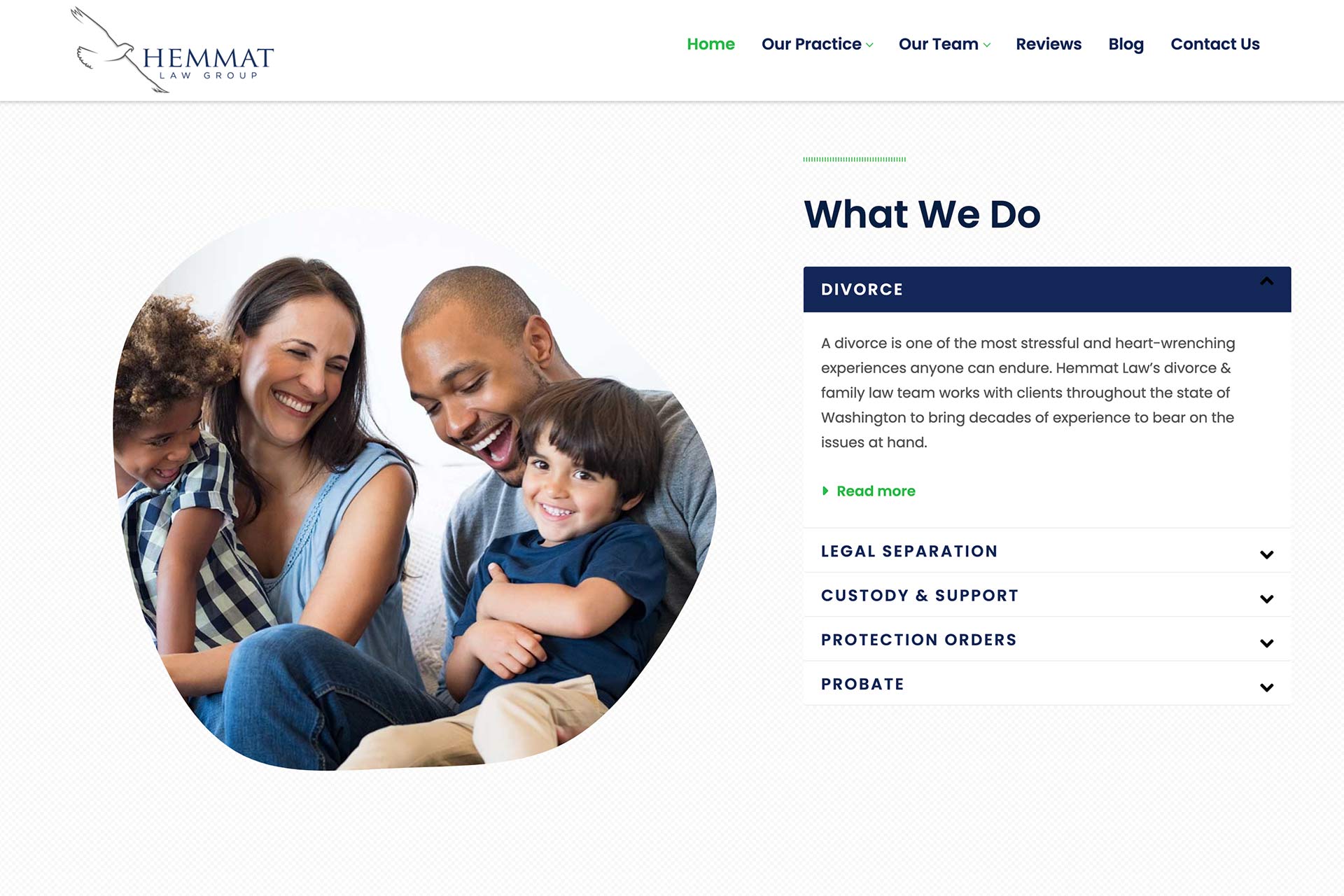 Screenshot of Hemmat Law Group