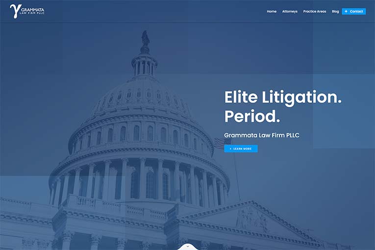 Screenshot of Grammata Law, a Washington, D.C. Law Firm
