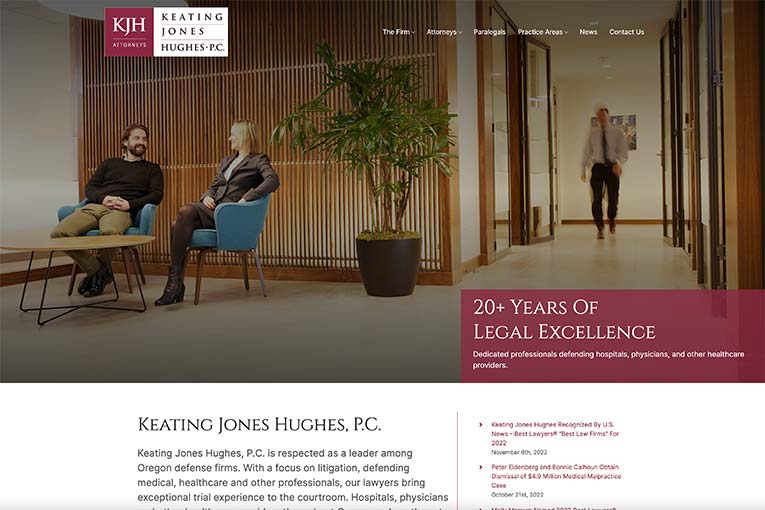 Law Firm Website Design Example: Keating Jones Hughes, P.C.