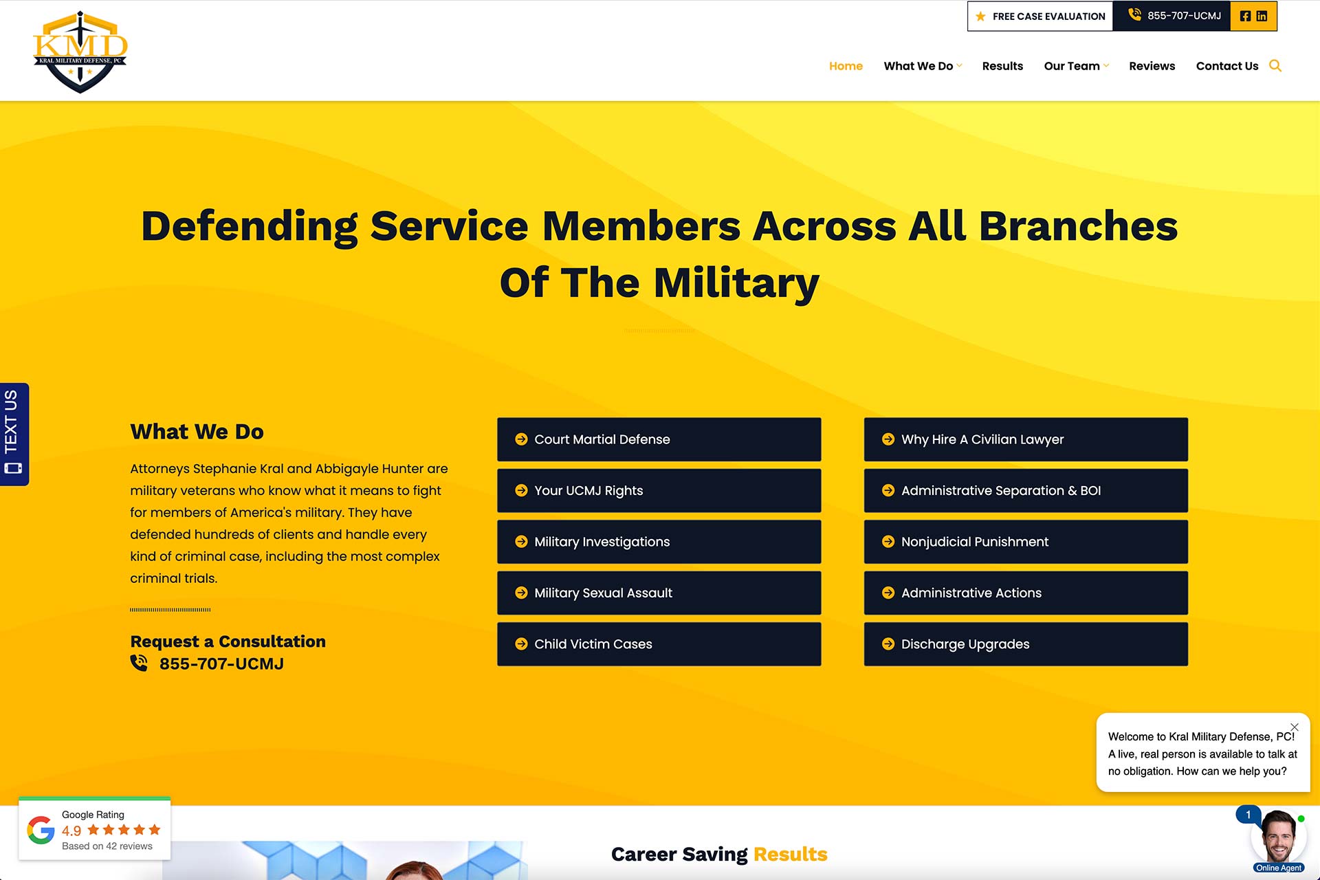Screenshot of Kral Military Defense website.