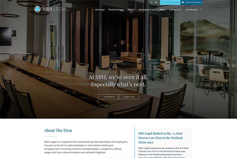 Law Firm Website Design Example: SBH Legal