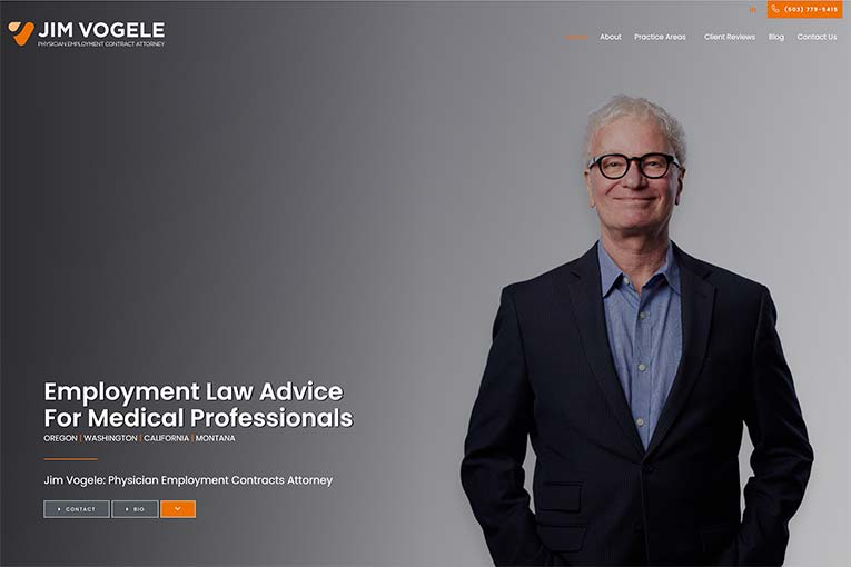 Lawyer Web Design Example: MedEmployeeLawyer.com