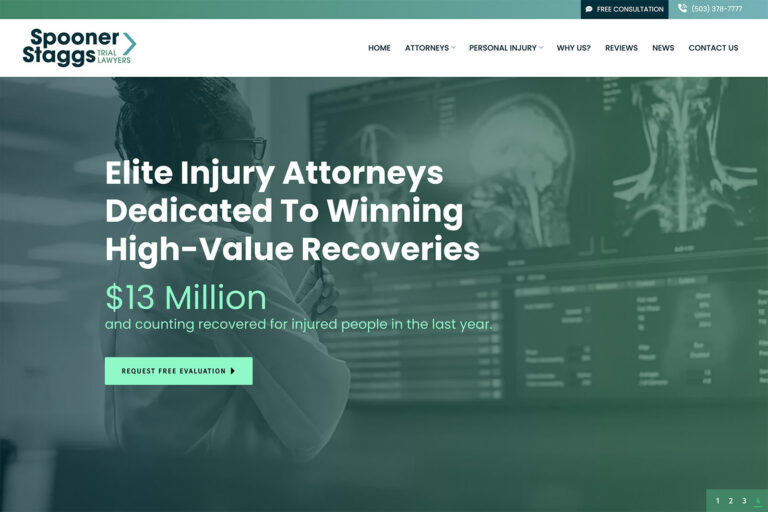 Spooner Staggs law firm website, home page, designed by Dan Gilroy Design