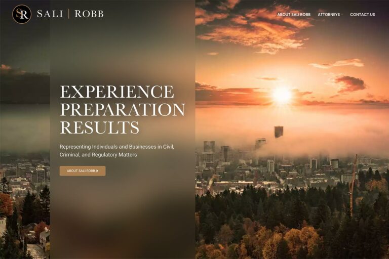 Sali Robb law firm website, home page, designed by Dan Gilroy Design