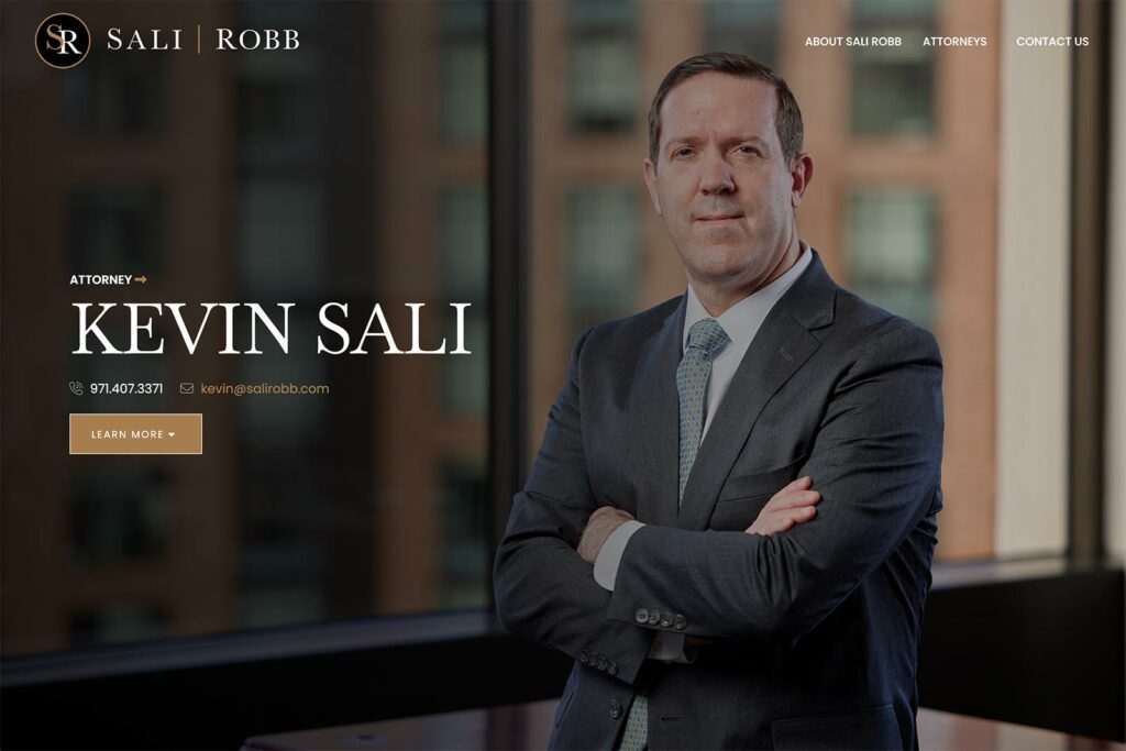 Sali Robb law firm website, bio page, designed by Dan Gilroy Design