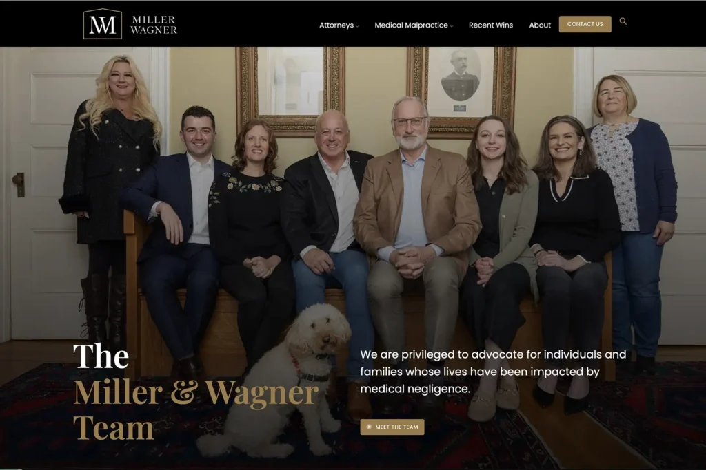 Miller & Wagner LLP law firm website, site design view 3, designed by Dan Gilroy Design