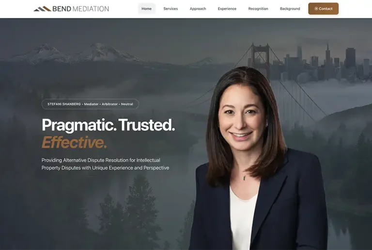 Bend Mediation mediation practice website, bend mediation llc, designed by Dan Gilroy Design