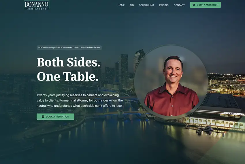 Law firm website design portfolio - Bonanno Mediations