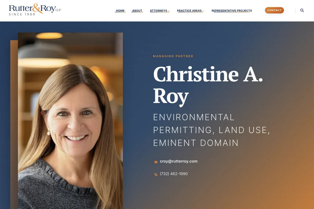 Rutter & Roy LLP law firm website, site design view 5, designed by Dan Gilroy Design