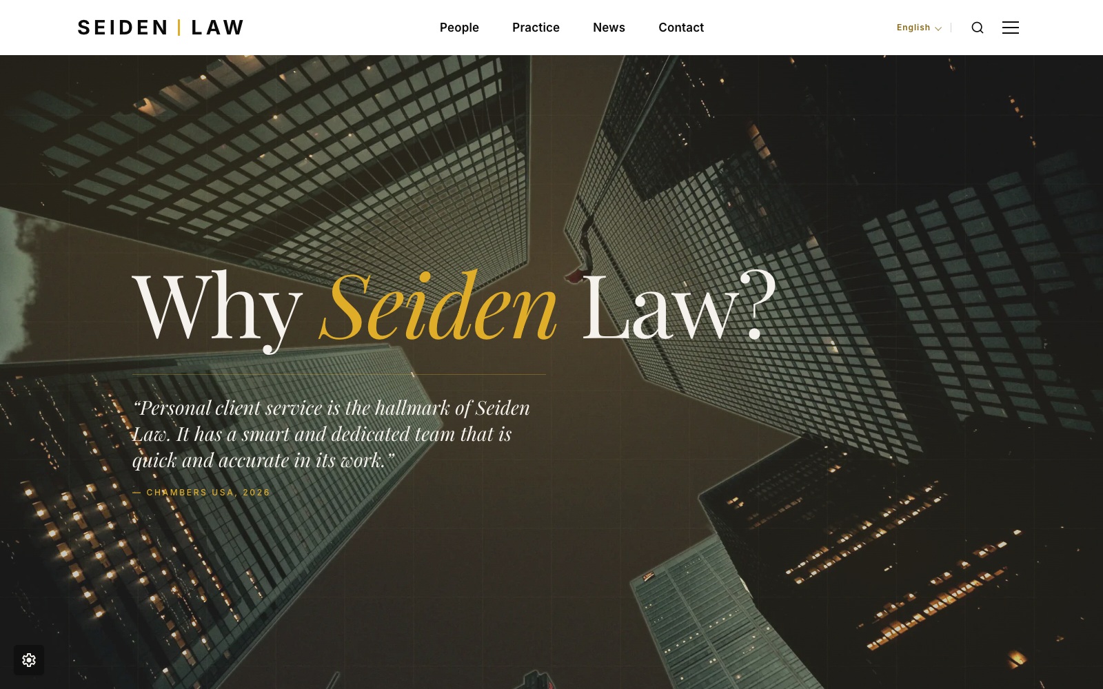 Seiden Law LLP Why Seiden Law page on desktop