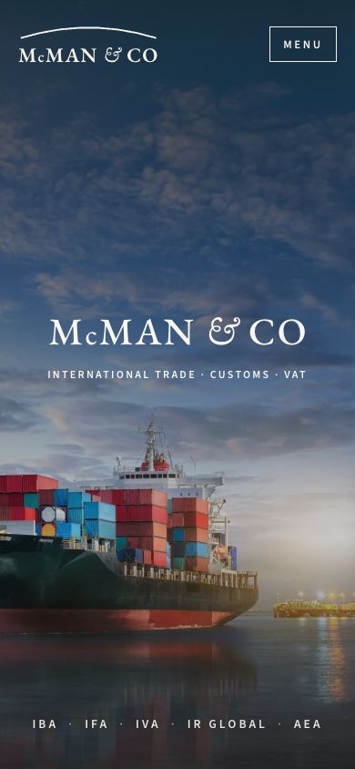McMan & Co. homepage on a phone