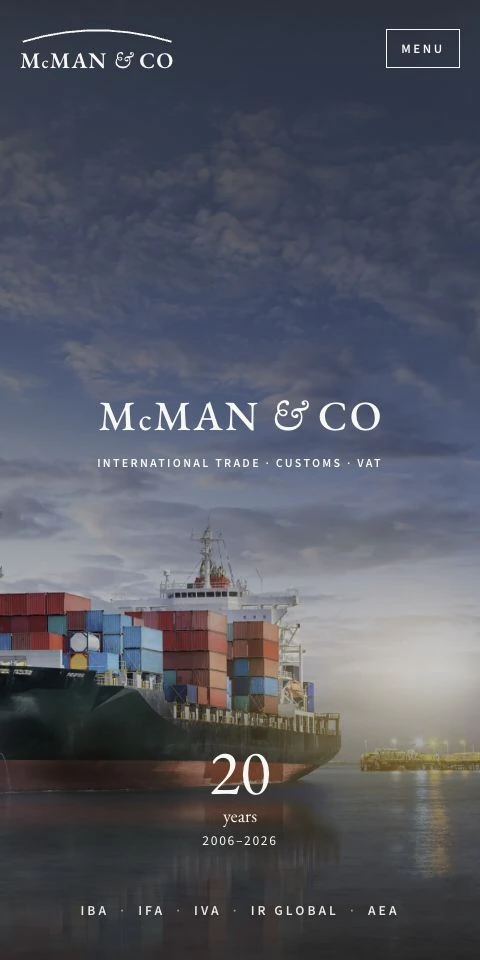 McMan & Co. website on mobile
